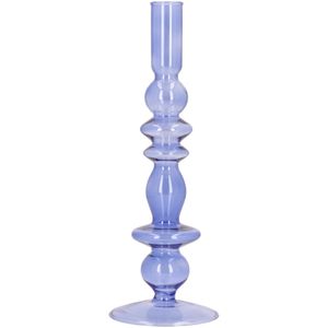 Clea blue glass candlestick