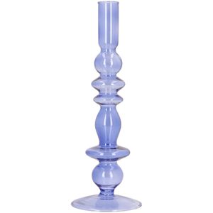 Clea blue glass candlestick