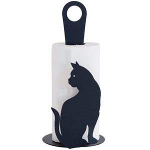 Porta rotolo nero Gatto