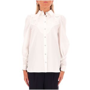 White belly shirt with button closure