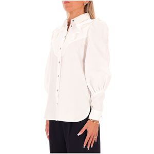White belly shirt with button closure