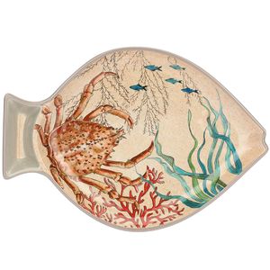 Set of 2 Sea Life fish-shaped plates