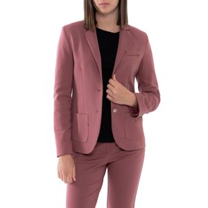 Two-button jacket with patch pockets