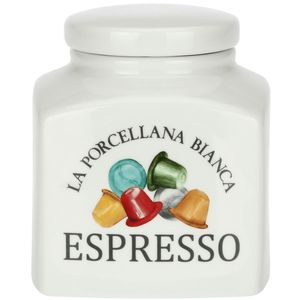 Barattolo porcellana decorato Espresso Conserva