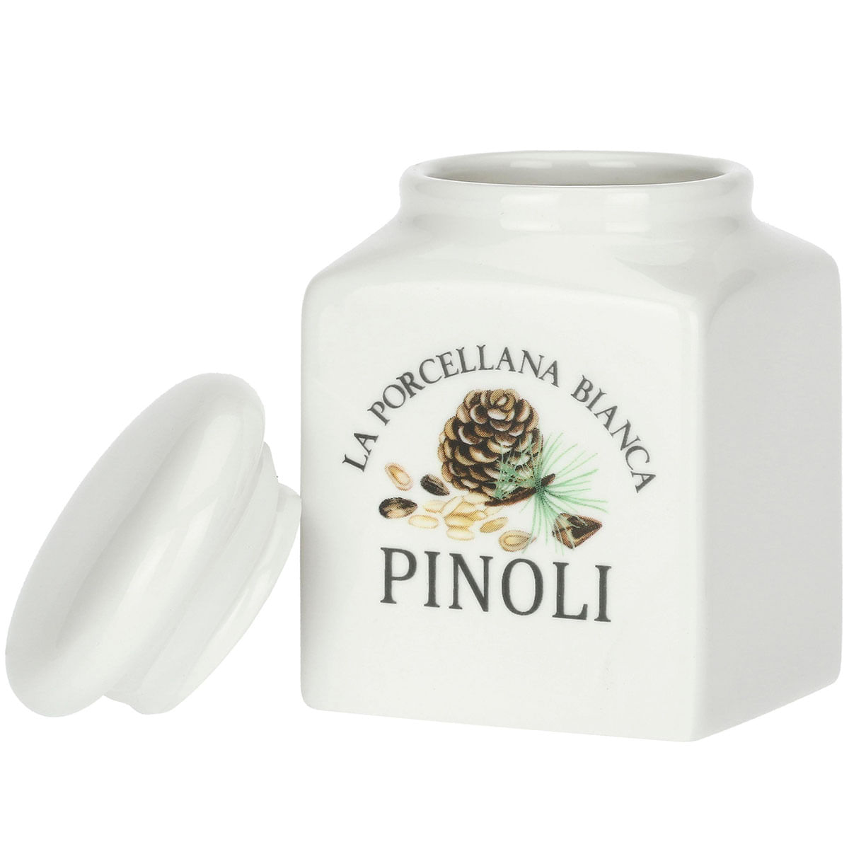 Barattolo Per Sale In Porcellana Bianca - Stile Toscano, Capienza 1.1L - Foto 12