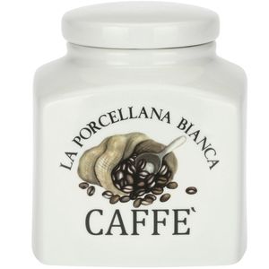 Decorated porcelain jar for coffee preserve