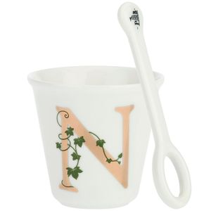 "N" teacup with spoon Unico