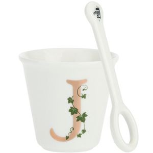 "J" teacup with spoon Unico