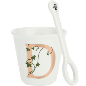 "D" teacup with Unico spoon