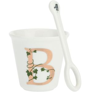 "B" teacup with Unico spoon