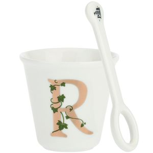 "R" teacup with spoon Unico