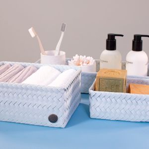 Small Ice Gray rectangular organizer basket
