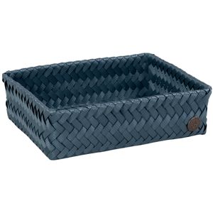 Medium Steel Blue rectangular organizer basket