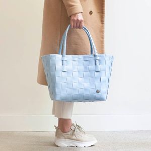 Borsa shopper Paris in plastica riciclata azzurra