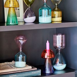 Green and pink Design Time hourglass 26 cm