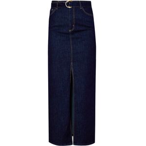 Longuette in denim con cintura