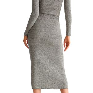 Gonna in maglia lurex lunga