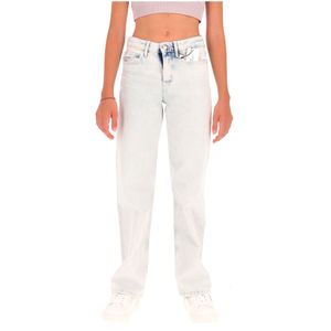 Jeans in cotone con bottone logato