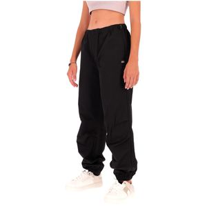 Black trousers with elastic at the ankle