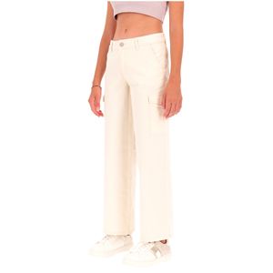 Cargo jeans with zip and hook fastening