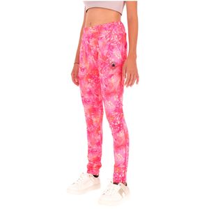 Leggings floreali rosa