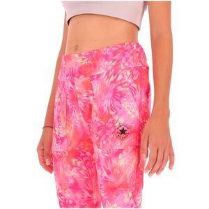 Leggings floreali rosa