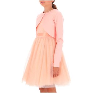 Elegant pink dress with rhinestones