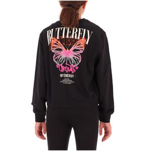 Black sweatshirt with maxi Butterfly print on the back