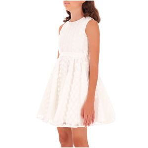 White formal dress with tulle skirt