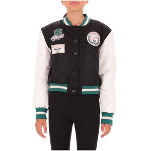 Girls' bomber jacket with all-over patch