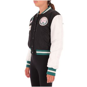 Girls' bomber jacket with all-over patch