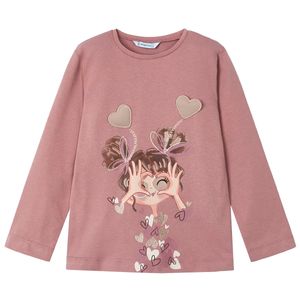 Girls' cotton T-shirt with front print