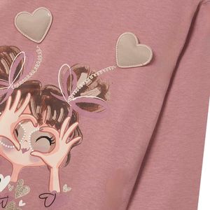 Girls' cotton T-shirt with front print