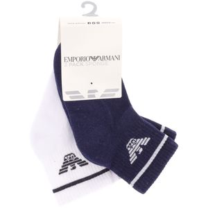 Set of 2 pairs of white and blue socks