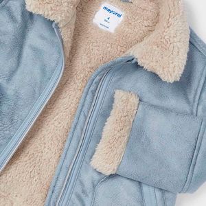 Blue double-faced jacket for girls