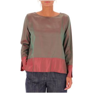 Daino blouse in iridescent viscose blend fabric