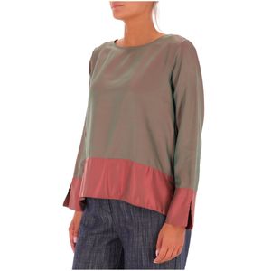 Daino blouse in iridescent viscose blend fabric