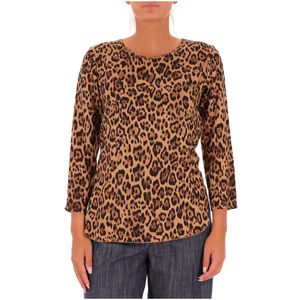 Dragon viscose sweater with animal print