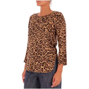 Dragon viscose sweater with animal print