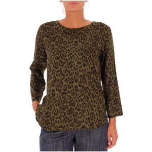 Dragon viscose sweater with animal print