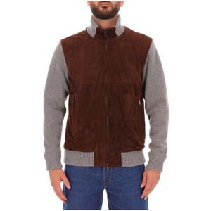 Maglia beige e maniche grigie