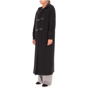 Long black virgin wool coat