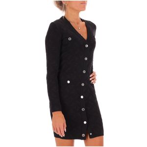 Solfitaggio dress with all-over tone-on-tone Love Birds print