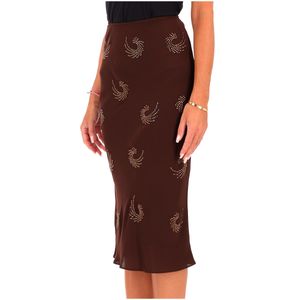Pavese brown longuette with tone-on-tone spiral rhinestones