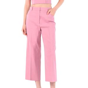 Straight linen blend trousers