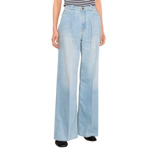 Light flared jeans in washed denim