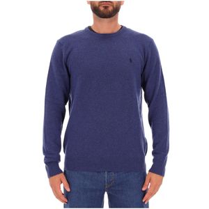 Pullover Rustic Navy in lana con pony