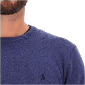 Pullover Rustic Navy in lana con pony