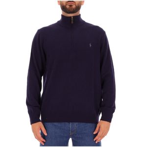 Pullover Hunter Navy in lana con zip