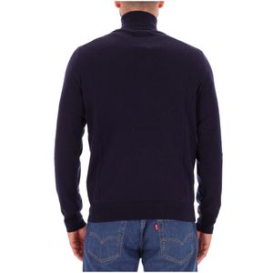Hunter Navy Washable Wool Turtleneck with Pony